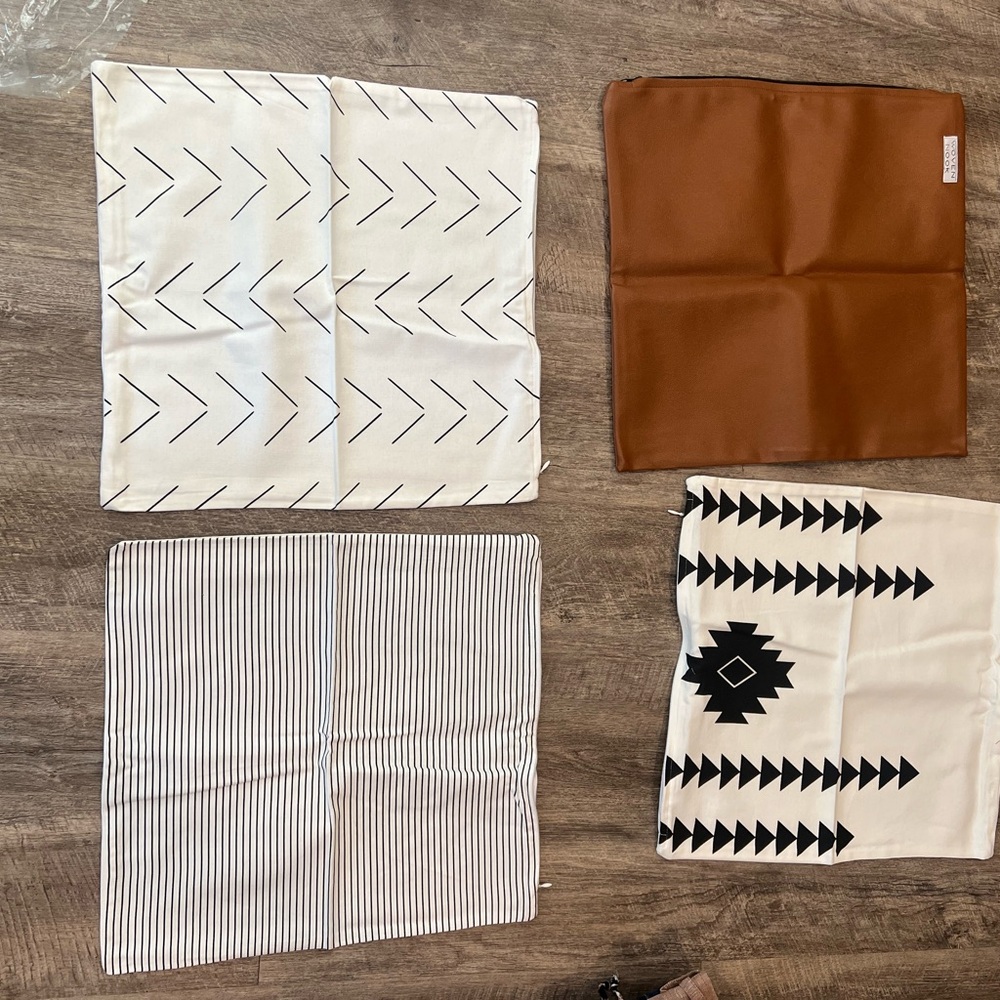Geometric Patterned Pillow Covers Set